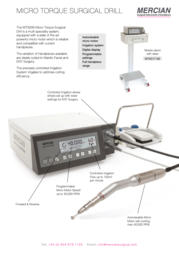 MT5000 Micro Torque Surgical Drill System