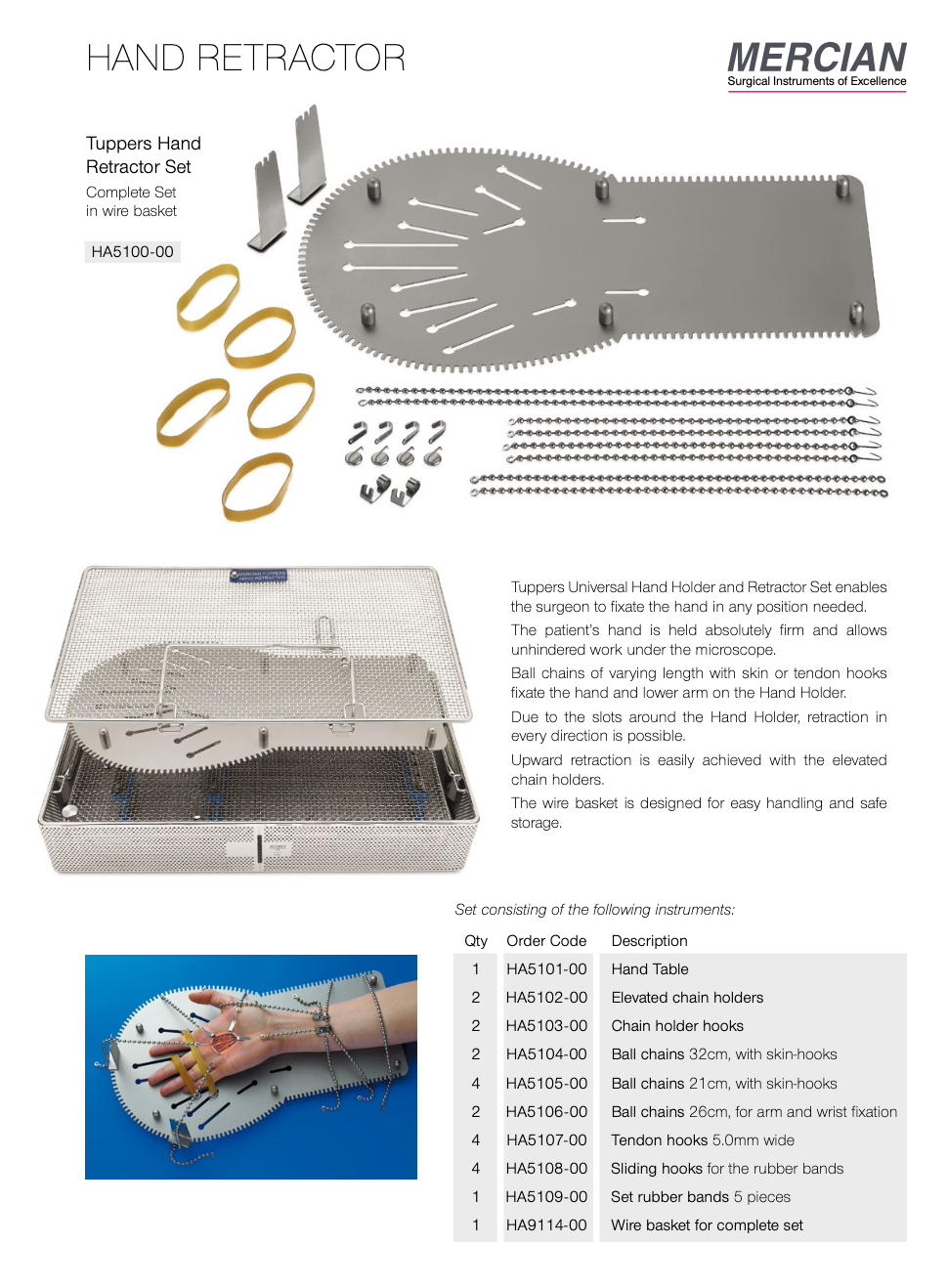 Mercian Tuppers Hand Retractor